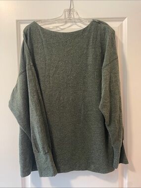 Kori Olive Green Scoop Neck Knit Sweater
